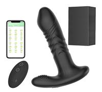 Plug anale Bluetooth APP Thrusting Anale Butt Plug Vibratore Giocattoli del sesso Massaggiatore della prostata Dildo Giocattoli del sesso anale Per Gay Adulti 18+ (APP Wireless No Box)