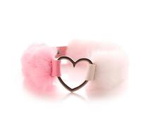 Plug anale Bondage Sex Toys Kit con collare in peluche Plug anale in metallo inossidabile Coda per adulti SM Giochi Flirt Set Coppie (colletto bianco rosa)