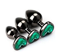 Plug anale Butt Plug anale Set 3PCS Sex Toys Butt plug anale in metallo Giocattolo per adulti con diamante di cristallo Giocattolo anale per principianti Adulto (carne)