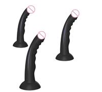 Plug anale Butt Plug Dildo con forte ventosa Prostata Massager Prodotti adulti Strumento di masturbazione femminile Giocattoli del sesso per la coppia (nero,14.2cm)