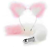 Plug anale Butt Plug filettato Coda anale Set con archetto Massaggiatore prostatico Giocattoli erotici Giochi erotici per adulti Prodotto Coppia Cosplay(1)