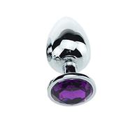 Plug anale Butt plug in acciaio inossidabile colorato medio perline anali stimolatore di gioielli in cristallo giocattoli del sesso dildo plug anale prodotti gay (prugna)