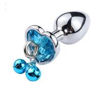 Plug anale Butt Plug in metallo Campana Catena di trazione anale Plug anali Design di gioielli Set da allenamento Giocattoli sessuali Masturbazione gay (L con campana)