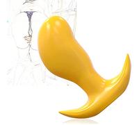 Plug anale Butt Plug Massaggiatore prostatico Grande Medio Piccolo Plug anale Butt Plug con base di ancoraggio Set di giocattoli sessuali in silicone per principianti Uomini esperti(Gold,XL)