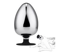 Plug anale Butt plug Plug anale in metallo Butt Pluck con ventosa in silicone Prostata Massaggiatore vaginale Espansore Dilatatore SM Masturbazione Giocattolo sessuale, Argento + Nero(L)