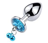Plug anale Catena di trazione Campana Plug anale Perline anali in metallo Ano di cristallo Perline erotiche Butt Plug Giocattoli sessuali Gay Bdsm (Tipo AL Blu)