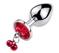 Plug anale Catena di trazione Campana Plug anale Perline anali in metallo Ano di cristallo Perline erotiche Butt Plug Giocattoli sessuali Gay Bdsm (Tipo BM Rosso)