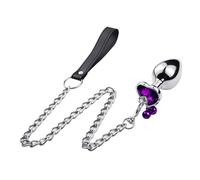 Plug anale Catena di trazione Campana Plug anale Perline anali in metallo Perline ano in cristallo Butt plug Giocattoli del sesso Per Masturbatore per donne Macchina del sesso con dildo