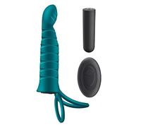 Plug anale Cinghia a doppia penetrazione su vibratore anale Per Coppie Dildo Vibratore Plug anale Vibratore punto G Intimo Giocattoli sessuali per adulti (10 modalità Carica USB E)