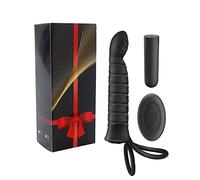 Plug anale Cinturino a doppia penetrazione su vibratore anale Per Coppie Dildo Vibratore Plug anale G Spot Vibratore Giocattoli intimi per adulti (10 modalità di ricarica USB F)