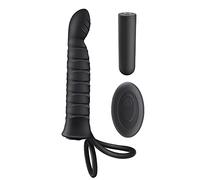 Plug anale Cinturino a doppia penetrazione su vibratore anale Per Coppie Dildo Vibratore Plug anale Vibratore punto G Intimo Giocattoli sessuali per adulti (10 modalità di ricarica USB B)