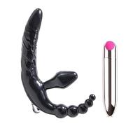 Plug anale Cinturino senza spalline su vibratore con vibratore, giocattoli sessuali Per Plug anale per adulti, perline anali, vibratori del punto G, Per Masturbatore lesbico per donne