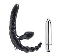 Plug anale Cinturino senza spalline su vibratore con vibratore, giocattoli sessuali Per Plug anale per adulti, perline anali, vibratori del punto G, Per Masturbatore lesbico per donne
