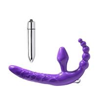 Plug anale Cinturino senza spalline su vibratore con vibratore, giocattoli sessuali Per Plug anale per adulti, perline anali, vibratori del punto G, Per Masturbatore lesbico per donne