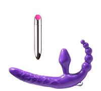Plug anale Cinturino senza spalline su vibratore con vibratore, giocattoli sessuali Per Plug anale per adulti, perline anali, vibratori del punto G, Per Masturbatore lesbico per donne