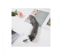 Plug anale Coda Plug anale Coda Dildo Accessorio Giocattoli sessuali Massaggiatore prostatico Butt Plug Tail Play Coppia Cosplay (grigio)