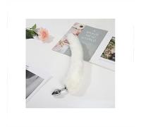 Plug anale Coda Plug anale Coda Dildo Accessorio Giocattoli sessuali Massaggiatore prostatico Butt Plug Coda Gioco di ruolo Cosplay (bianco)