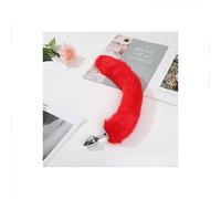 Plug anale Coda Plug anale Coda Dildo Accessorio Giocattoli sessuali Massaggiatore prostatico Butt Plug Tail Play Coppia Cosplay (rosso)