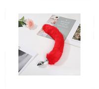 Plug anale Coda Plug anale Coda Dildo Accessorio Giocattoli sessuali Massaggiatore prostatico Butt Plug Coda Gioco di ruolo Cosplay (rosso)