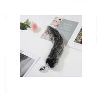 Plug anale Coda Plug anale Coda Dildo Accessorio Giocattoli sessuali Massaggiatore prostatico Butt Plug Tail Play Coppia Cosplay (grigio erica)