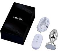 Plug anale con 9 modalità di vibrazione, massaggiatore con base e design a forma di cuore, vibratore universale.