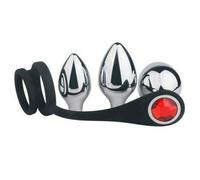 plug anale con anello fallico anal butt contro eiaculazione precoce uomo 3 pz