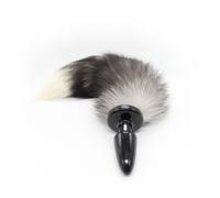 Plug Tappo Dildo Anale Nero con Coda di Volpe con Pelliccia Integrata Fox Tail