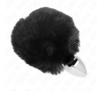 Plug Anale con Coda Coniglio Kink - Acciaio, Ecopelliccia Nera