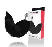 Plug Anale con Coda Darkness - Acciaio, 8 cm