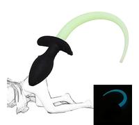Plug anale con coda di cane Plug anale in silicone Plug coda fluorescente Prostata Vagina Massaggio Ano Dilatatore Pet Play Masturbazione Giocattolo sessuale per donne Uomini Principianti Coppie