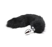 Plug anale con coda nero dildo in metallo anal fox tail sex toy butt