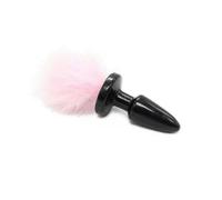 Toyz4Lovers Plug anale Funny Tail coda rosa, silicone medicale, dilatatore con tappo