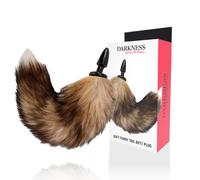 DARKNESS™ - CODA NATURALE CON PLUG ANALE IN SILICONE 10 CM