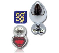 Plug anale con pietra a cuore dildo indossabile sexy dilatatore medio in metallo