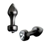 Plug anale con pietra dilatatore fallo liscio in metallo anal butt dildo black