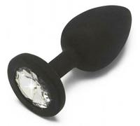 Plug anale con pietra dilatatore morbido in silicone black mini dildo liscio sex