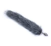 Plug anale Cosplay Giocattoli sessuali Maschera Coda Plug anale Metallo Anus Butt Plug Maschera Maschera Party Sexy Maschera per adulti Gioco Gumgum Adult (Stainless Grey)