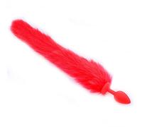 Plug anale Cosplay Sex Toys Maschera Coda Plug anale Metallo Anus Butt Plug Maschera Maschera Party Sexy Maschera per adulti Gioco Gumgum Adult (silicone rosso)