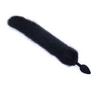 Plug anale Cosplay Sex Toys Maschera Coda Plug anale Metallo Anus Butt Plug Maschera Maschera Party Sexy Maschera per adulti Gioco Gumgum Adult (Silicone Black)