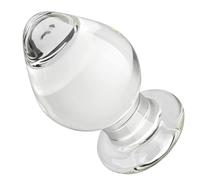 Plug Anale Cristallo Funghi L (6 * 10.5cm) con Base e Impugnatura Gioco Termico Resistente al Calore per Solo e Coppia