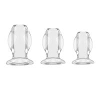 Plug anale set 3 pz fallo liscio dilatatore kit anal butt tappo dildo mini maxi