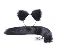 Plug anale Cute Cat Ears Bell Fasce per capelli Finta coda di volpe Butt Plug anale Cosplay Accessori per il sesso per adulti Set Giocattoli sexy Per Donna