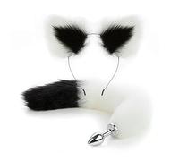 Plug anale Cute Cat Ears Bell Fasce per capelli Finta coda di volpe Butt Plug anale Cosplay Accessori per il sesso per adulti Set Giocattoli sexy Per Donna