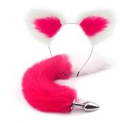 Plug anale Cute Cat Ears Bell Fasce per capelli Finta coda di volpe Butt Plug anale Cosplay Accessori per il sesso per adulti Set Giocattoli sexy Per Donna