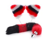 Plug anale Cute Cat Ears Bell Fasce per capelli Finta coda di volpe Butt Plug anale Cosplay Accessori per il sesso per adulti Set Giocattoli sexy Per Donna
