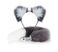 Plug anale Cute Cat Ears Bell Fasce per capelli Finta coda di volpe Butt Plug anale Cosplay Accessori per il sesso per adulti Set Giocattoli sexy Per Donna