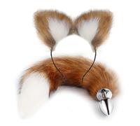 Plug anale Cute Cat Ears Bell Fasce per capelli Finta coda di volpe Butt Plug anale Cosplay Accessori per il sesso per adulti Set Giocattoli sexy Per Donna