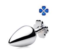 Plug anale Diametro 34mm * Lunghezza 83mm Dimensioni medie Quattro fogli di copertura Plug anale in metallo Gioielli perline di testa Dildo Giocattoli del sesso Per Uomo Donna