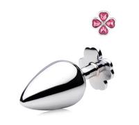 Plug anale Diametro 34mm * Lunghezza 83mm Dimensioni medie Quattro fogli di copertura Plug anale in metallo Gioielli perline di testa Dildo Giocattoli del sesso Per Uomo Donna
