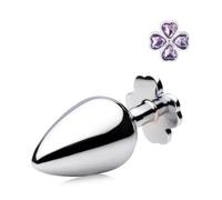 Plug anale Diametro 34mm * Lunghezza 83mm Dimensioni medie Quattro fogli di copertura Plug anale in metallo Gioielli perline di testa Dildo Giocattoli del sesso Per Uomo Donna